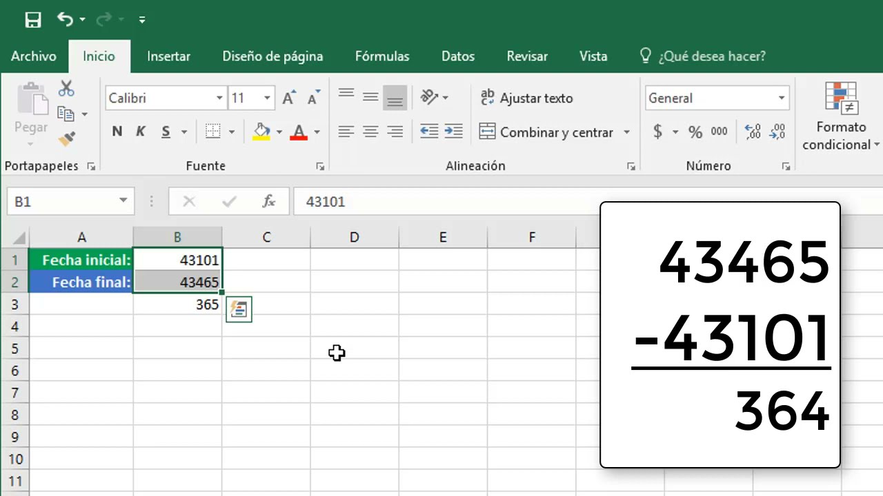 Cómo calcular la diferencia de fechas en Excel - Recursos Excel