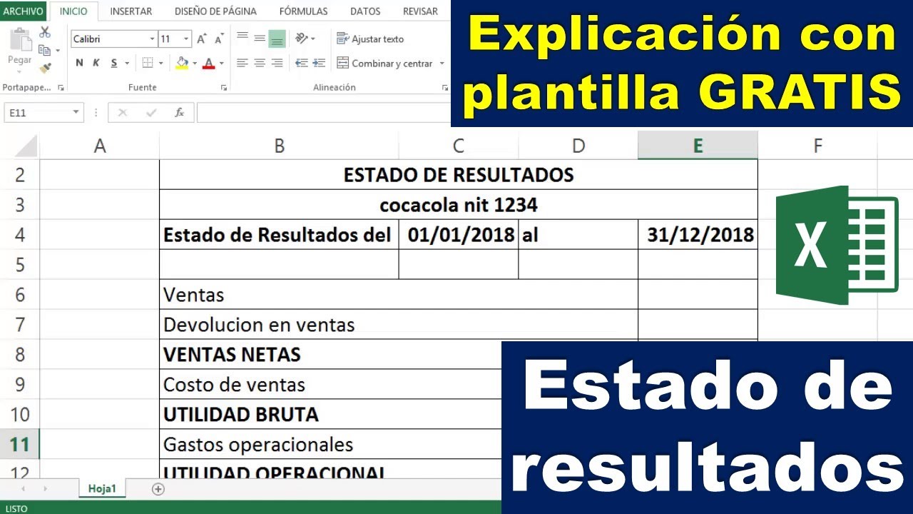 Descargar balance general y estado de resultados en Excel - Recursos Excel